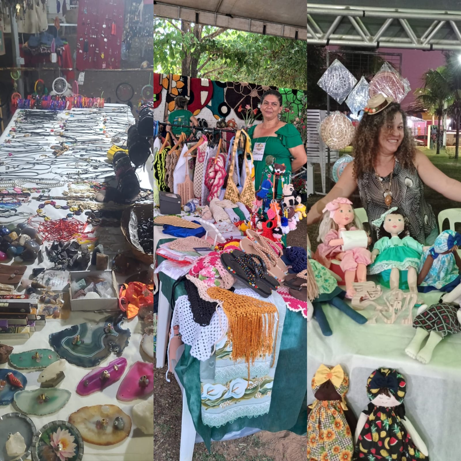Alguns dos expositores e produtos da associação. Foto - Divulgação 